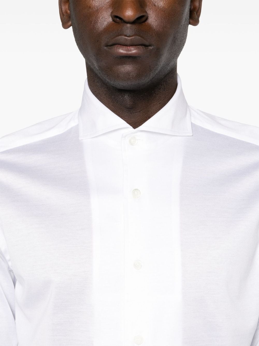 spread-collar cotton shirt - 5