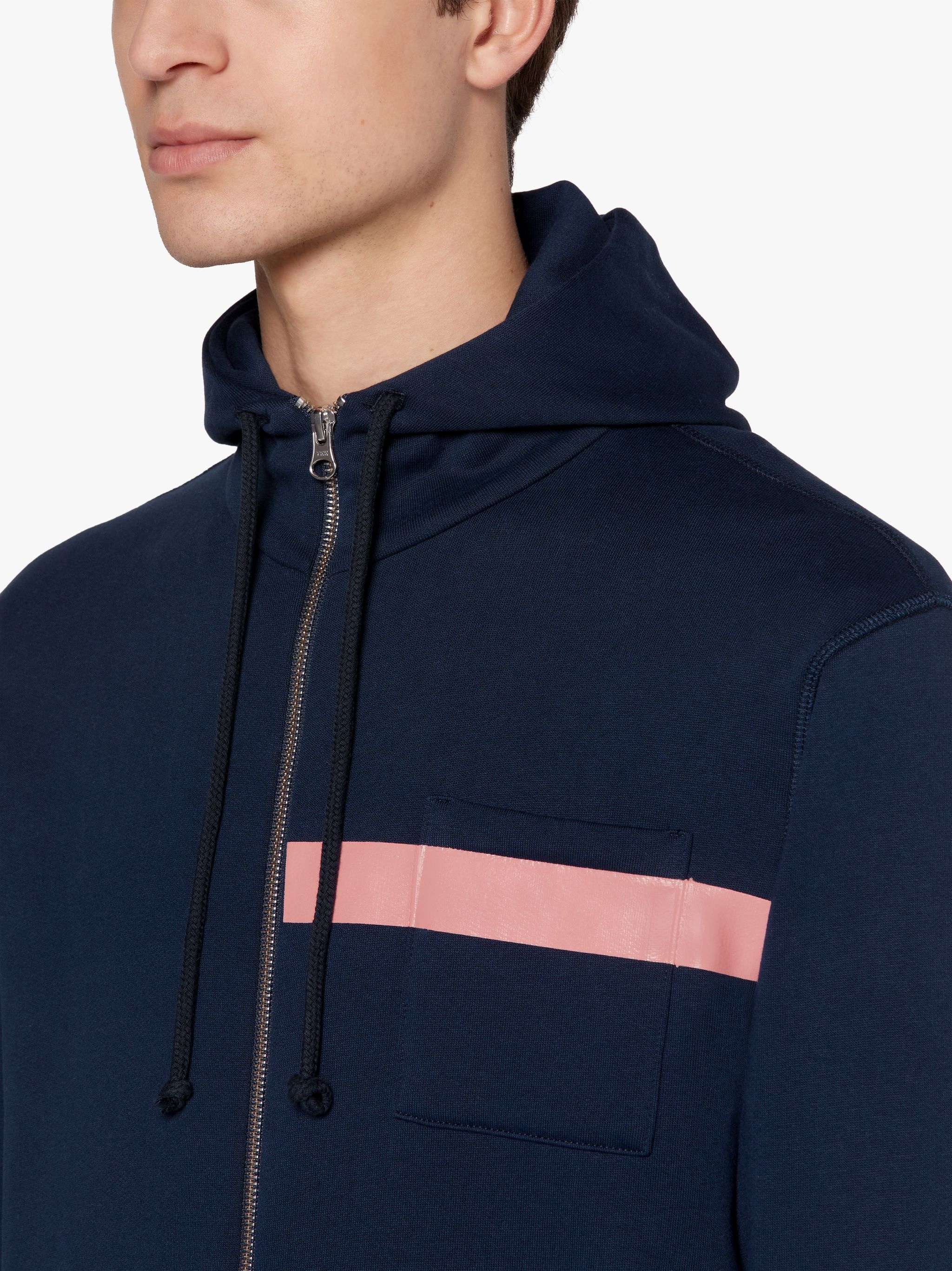NAVY X PINK COTTON HOODED SWEATSHIRT | GJM-208 - 5