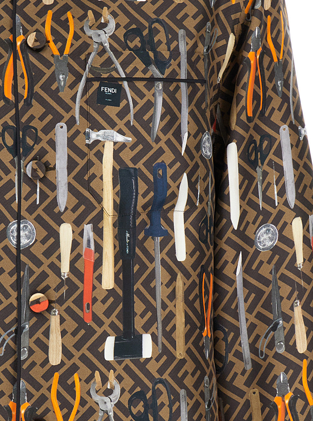 Fendi Men Multicolores All-Over Fendi Tools Print Shirt In Silk Man - 3
