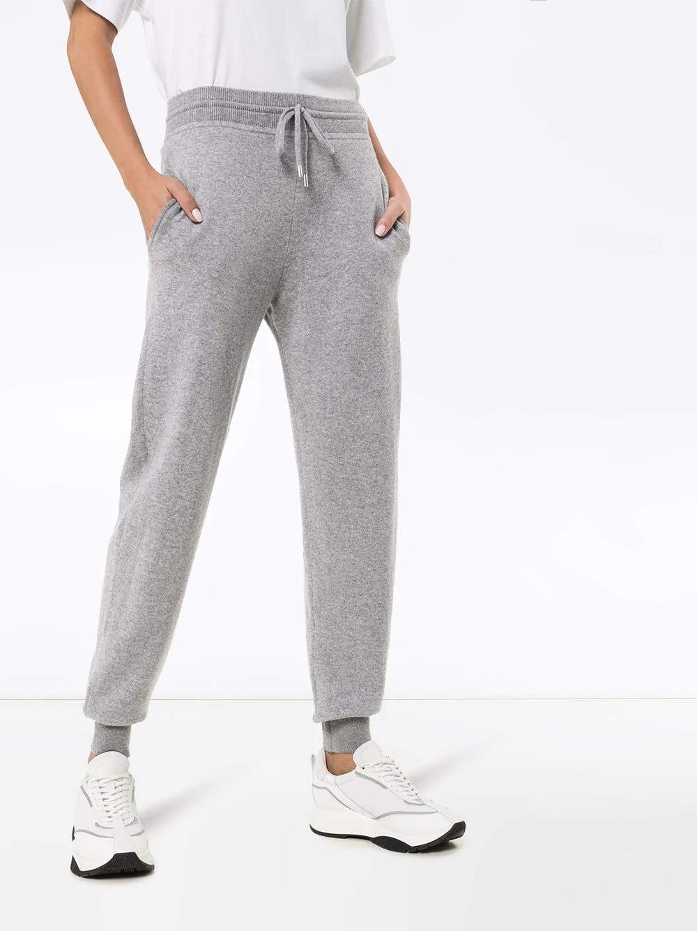 knitted track style trousers - 3