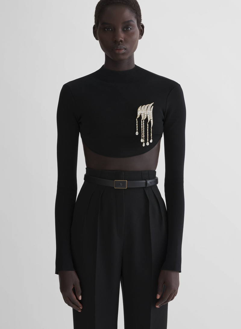 black short knit top 1
