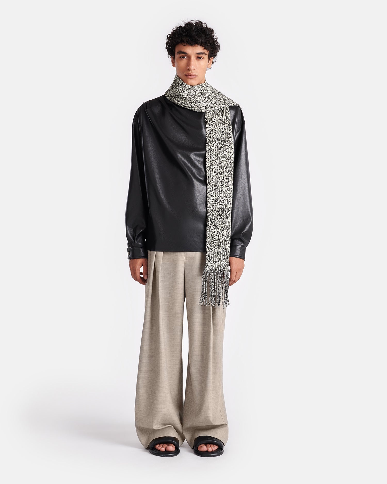 Draped Okobor™ Alt-Leather Top - 3