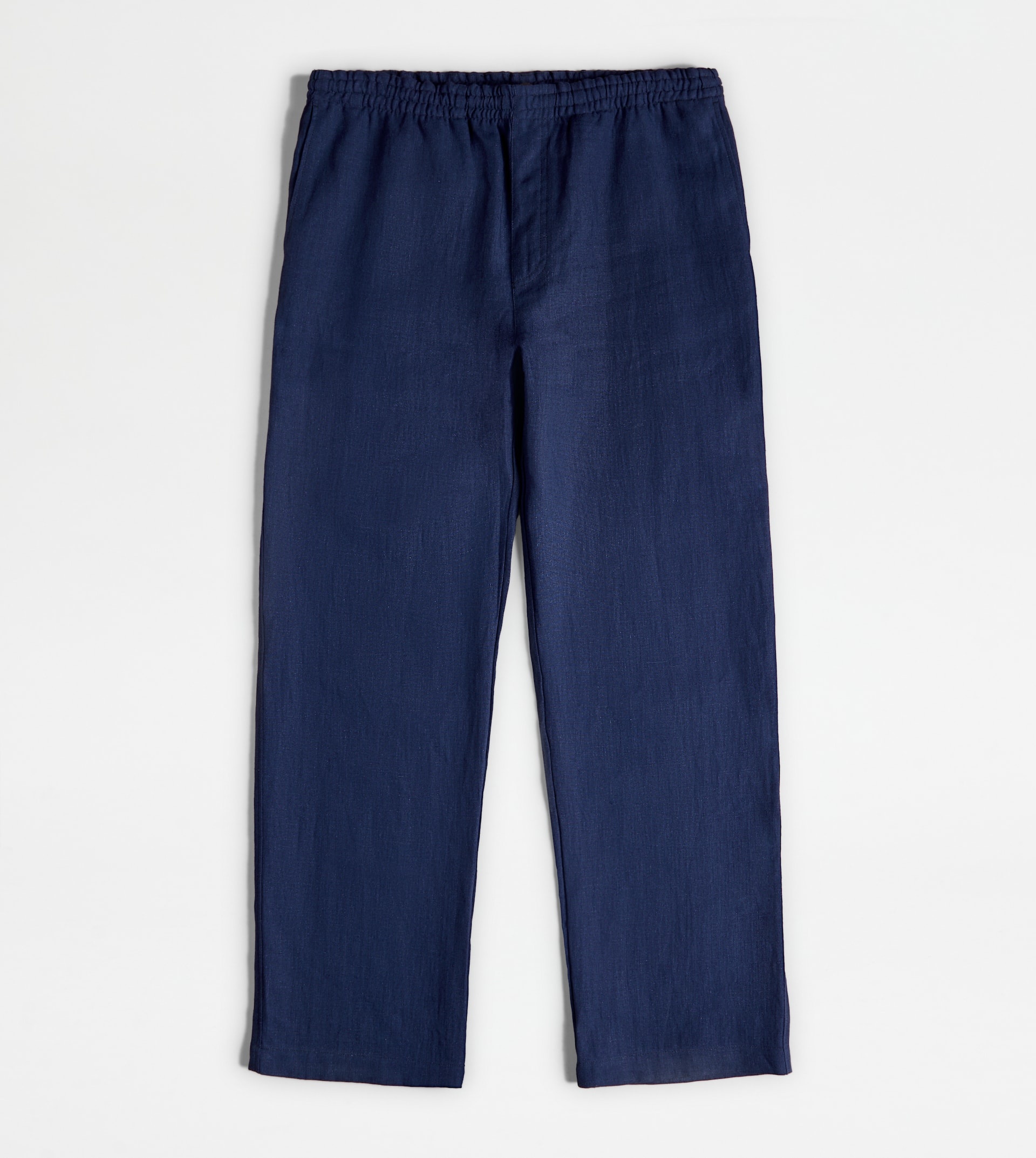 PANTS IN LINEN WITH DRAWSTRING - BLUE - 1