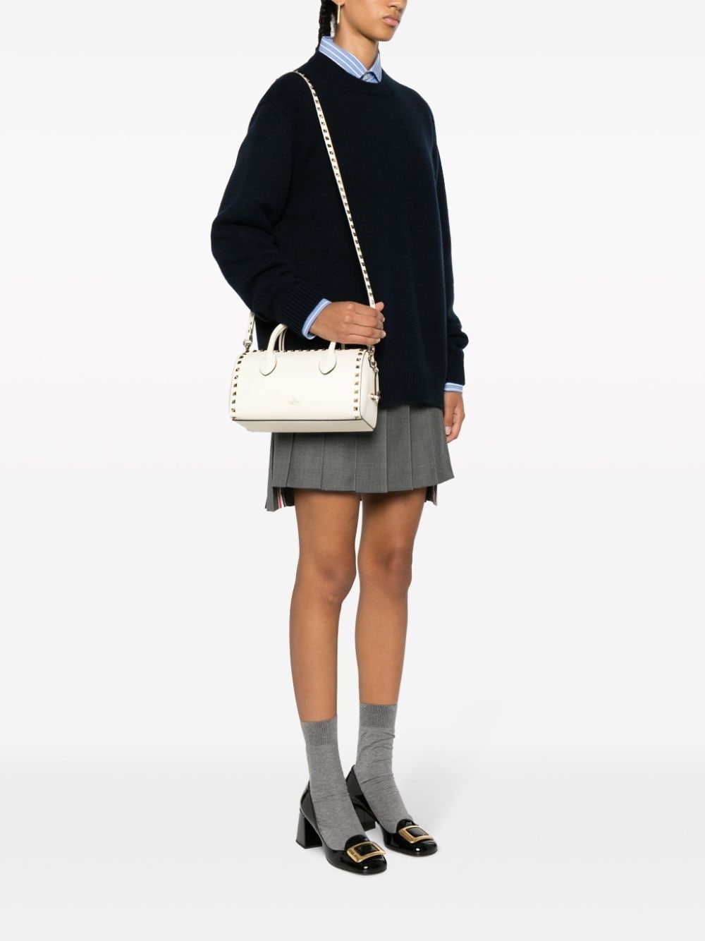Rockstud leather tote bag - 2