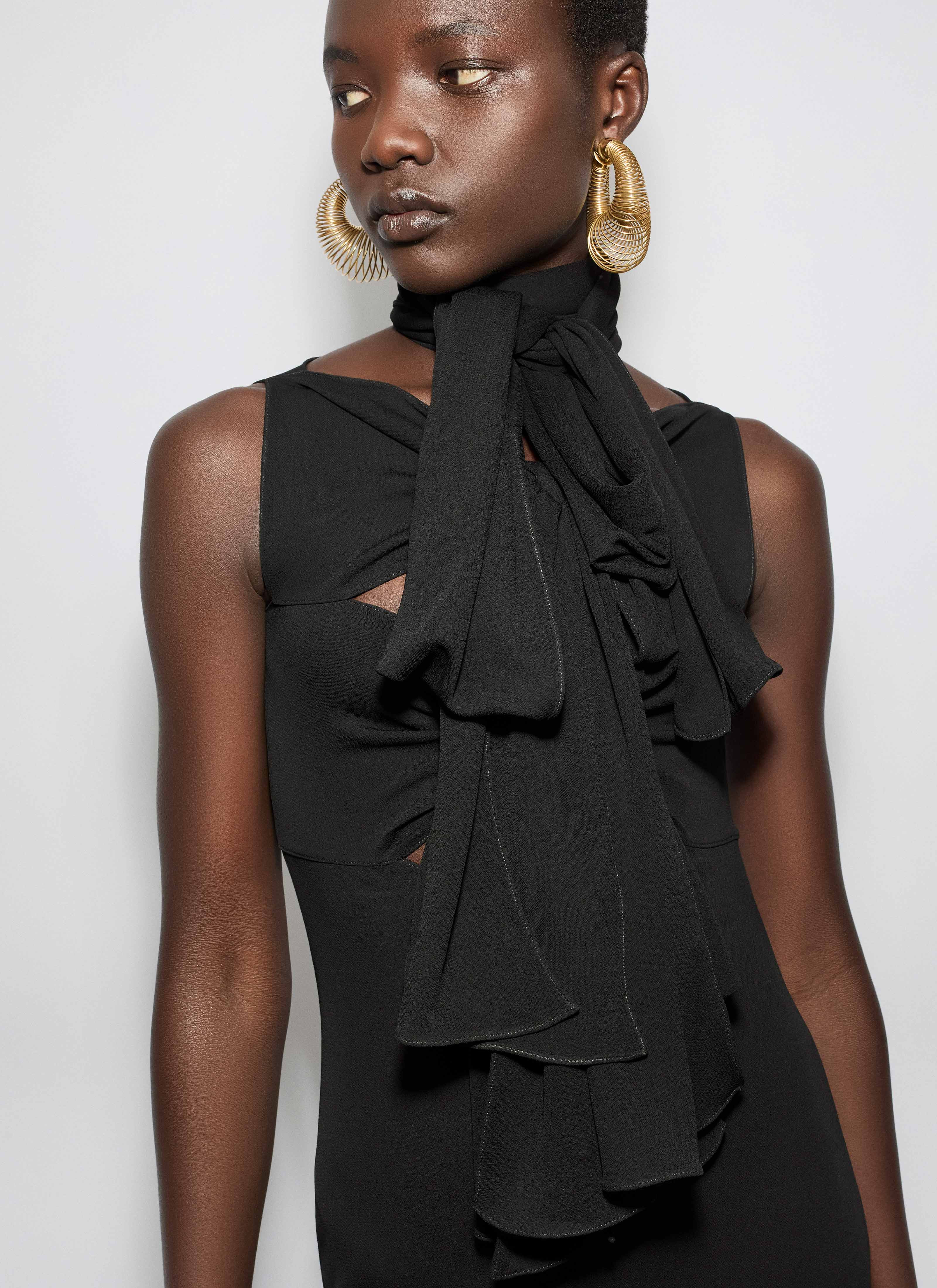 FLUID JERSEY BOW DRESS - 6