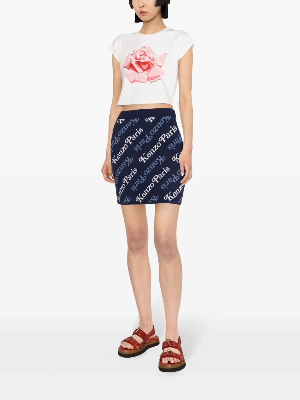 Verdy logo-intarsia miniskirt - 3