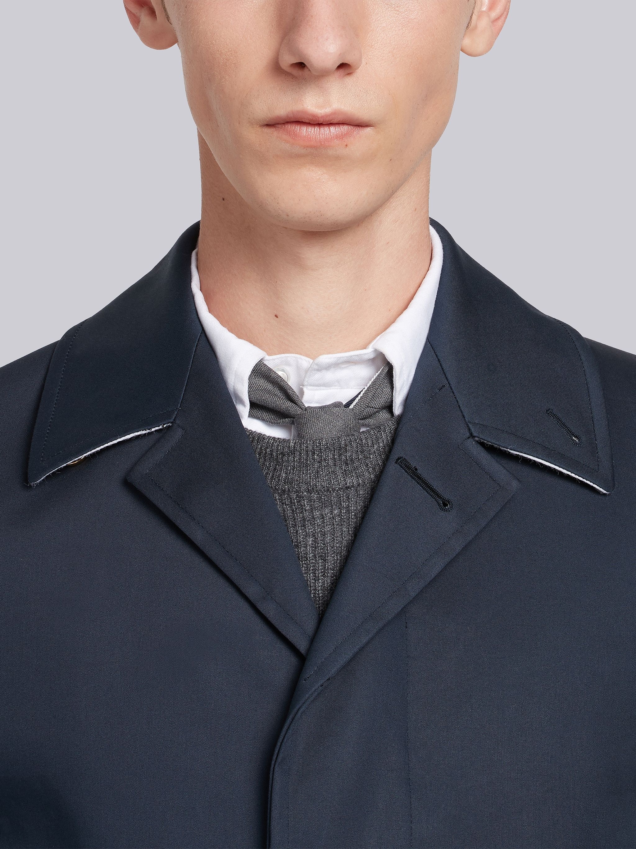 Navy Mackintosh Bal Collar Classic Overcoat - 5