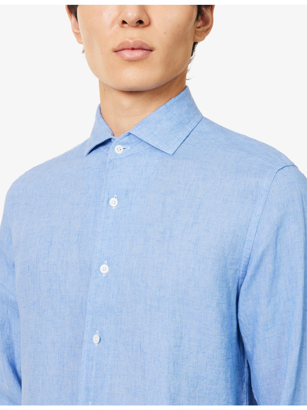 Regular-Fit Logo-Embroidered Linen Shirt - 5