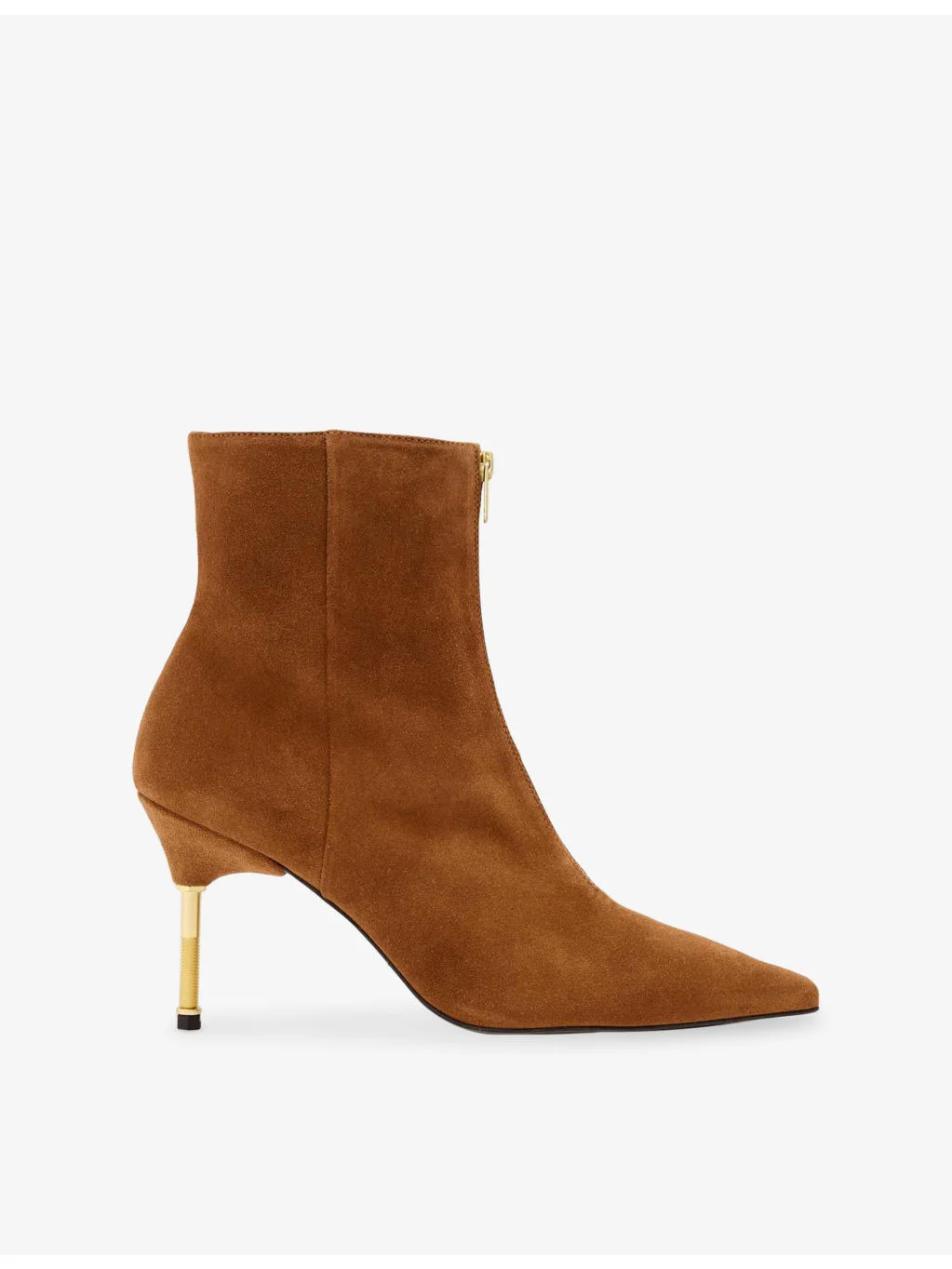 Natasha Suede Heeled Ankle Boots - 1