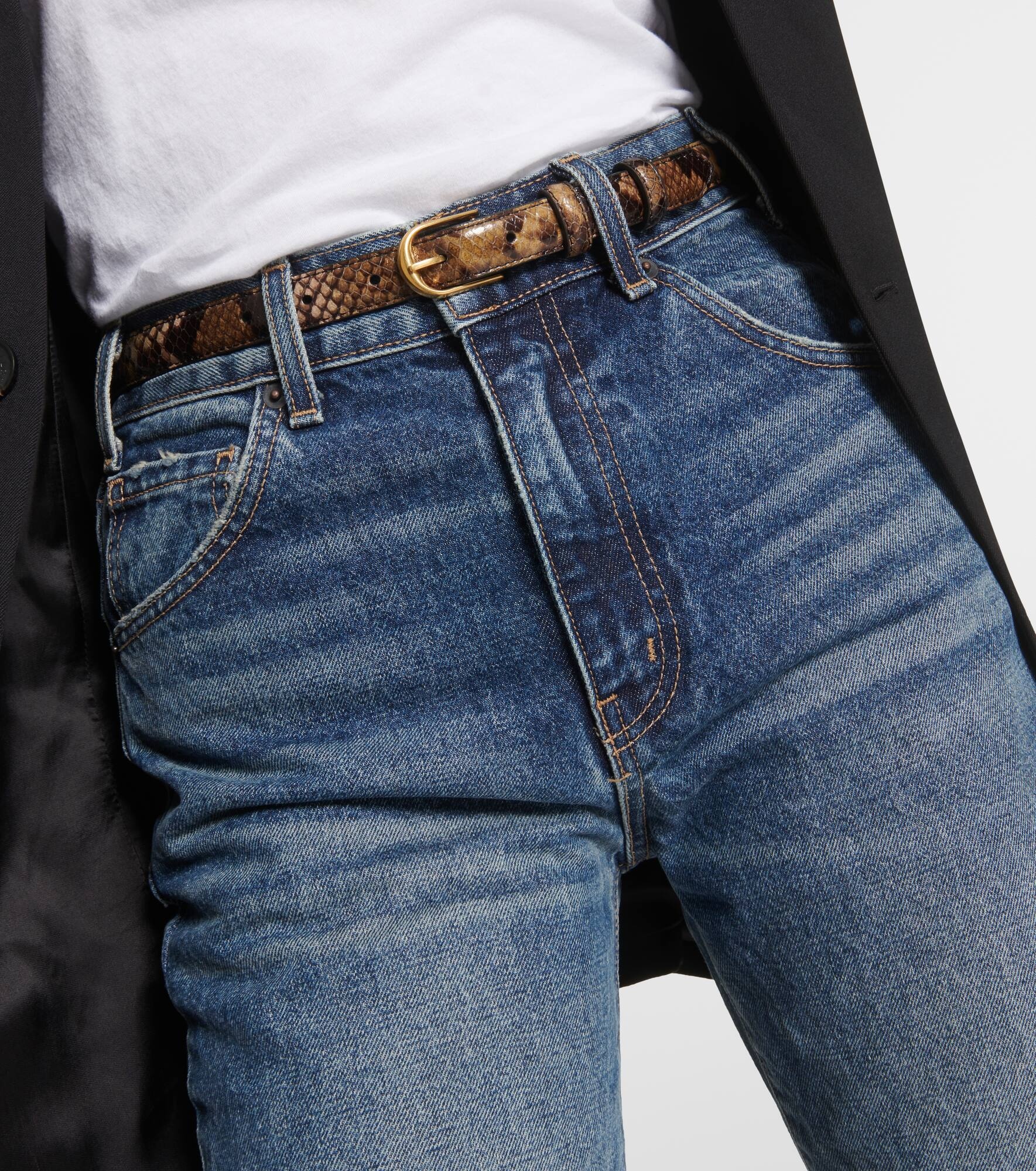 Jane 20mm snake-effect leather belt - 2