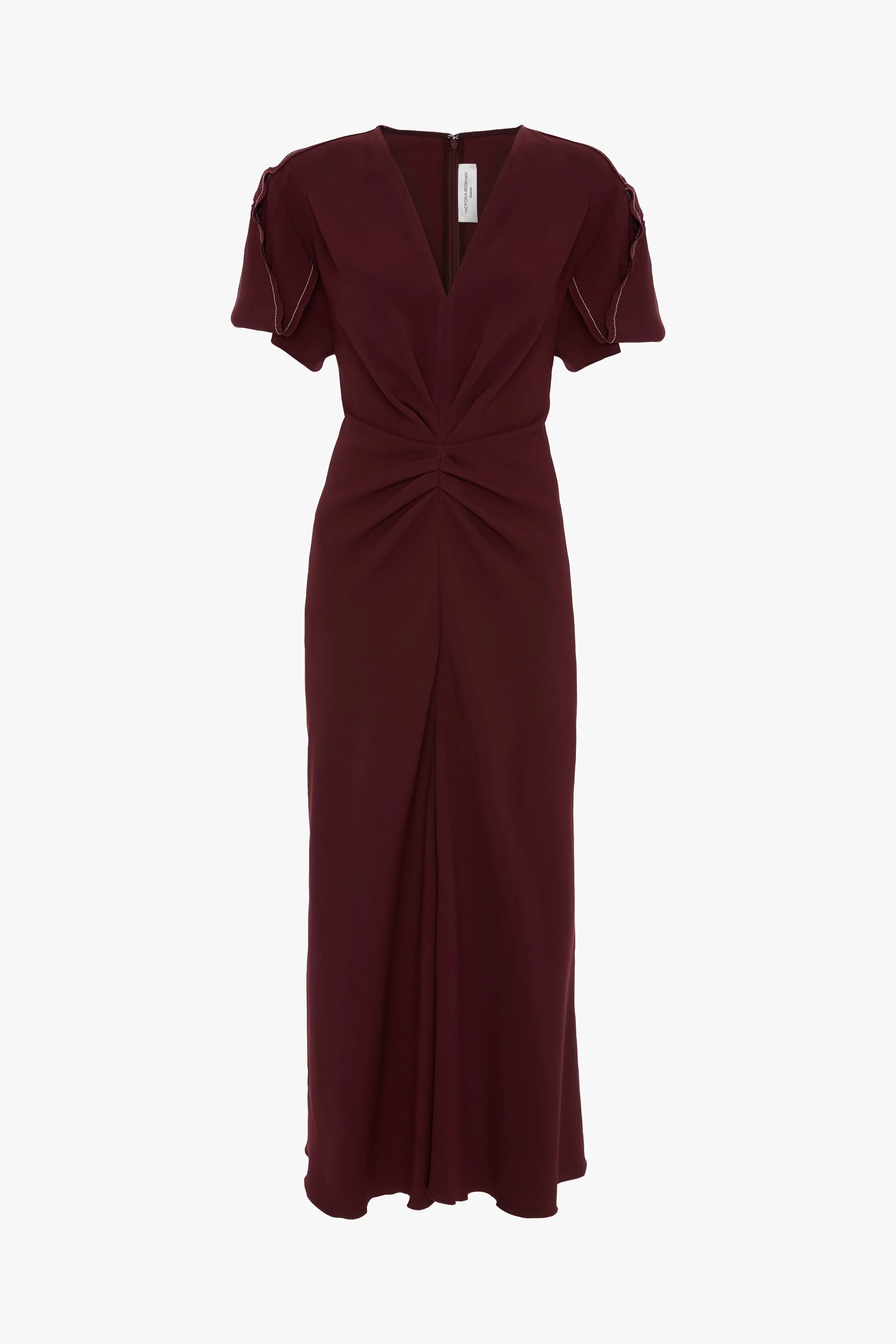 Eve Midi Dress In Burgundy - 1