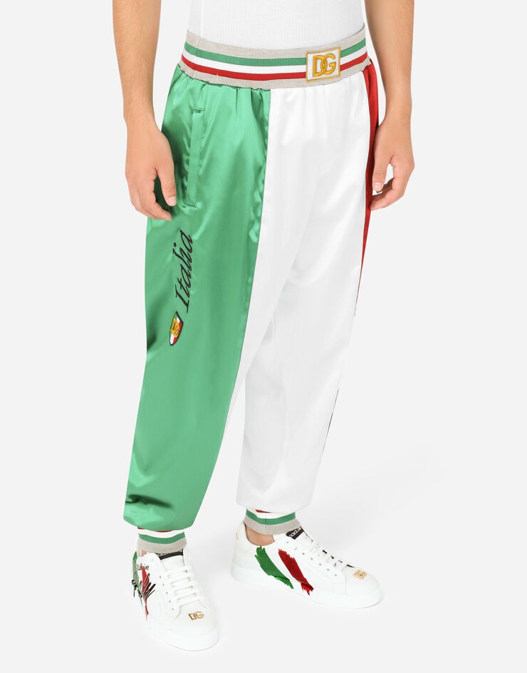 Satin jogging pants with DG patch - 4