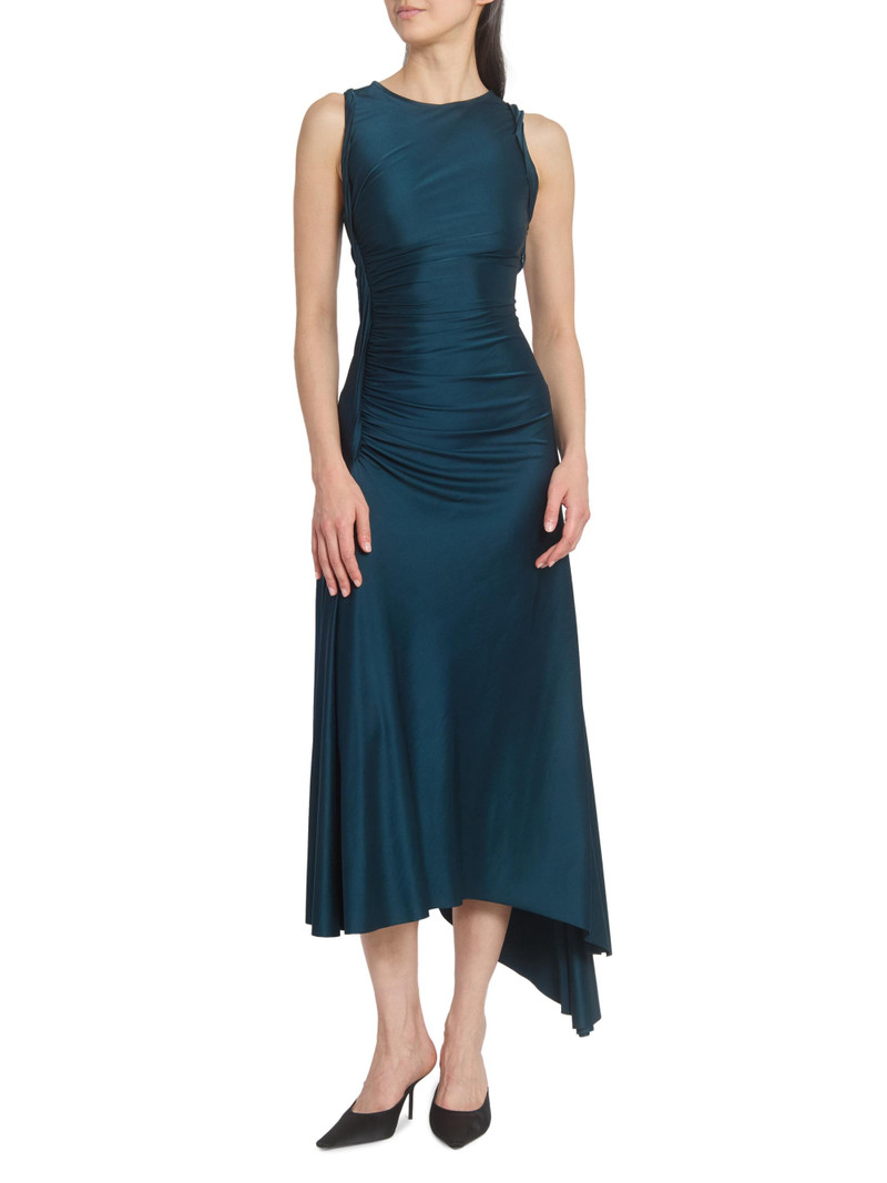 Women's Twist-Detail Satin Midi-Dress - Dark Teal 3