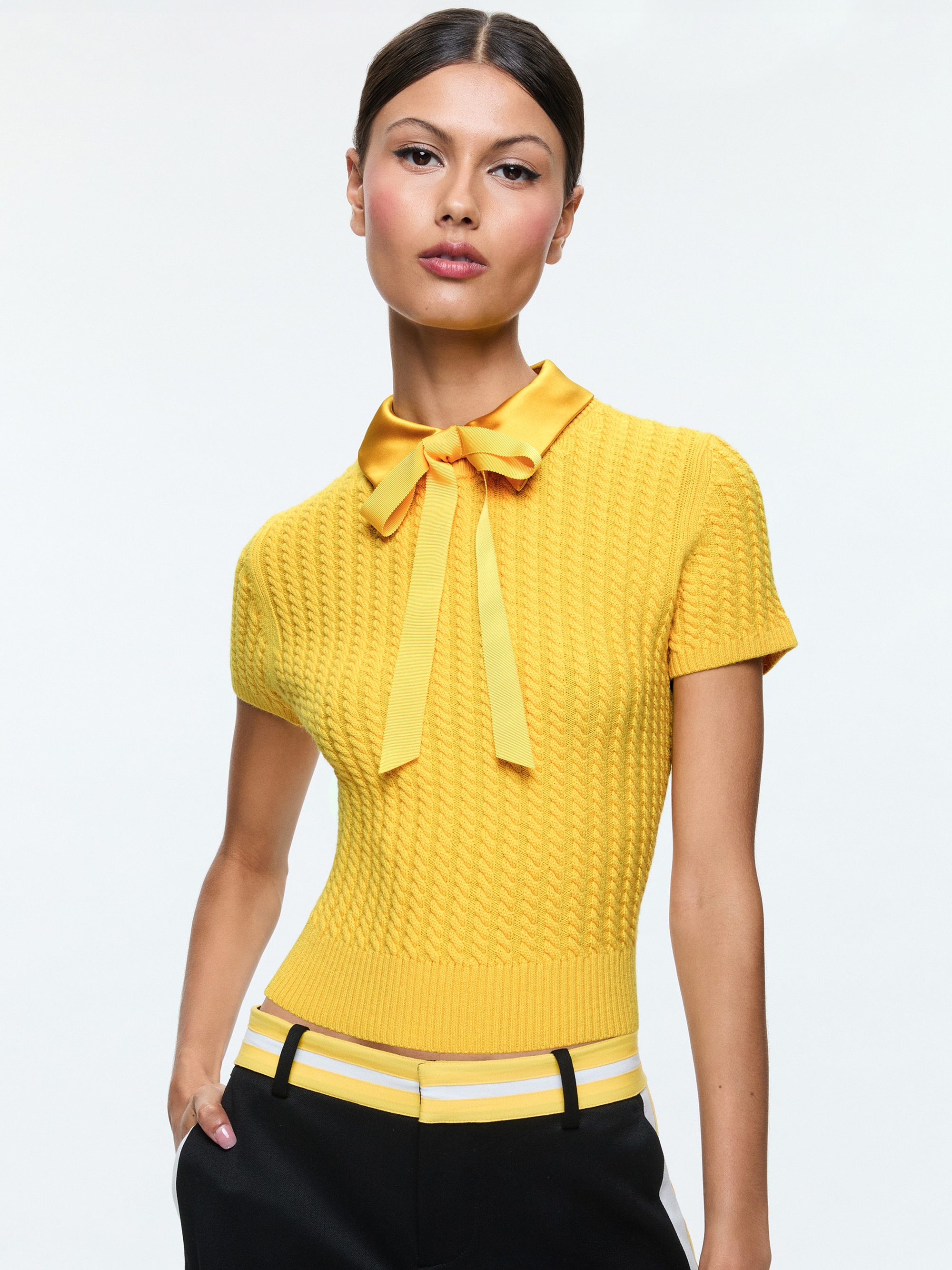 ABBOTT SHORT SLEEVE PULLOVER WITH WOVEN COLLAR - 2