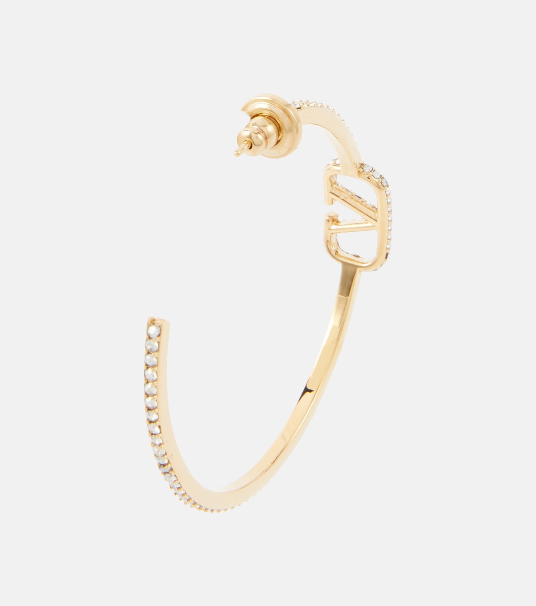 VLogo Signature embellished earrings - 5