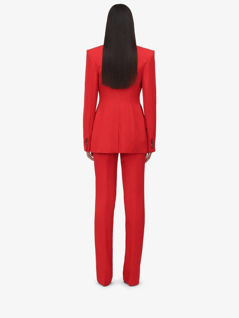 Women's Single-breasted Jacket in Lust Red - 5