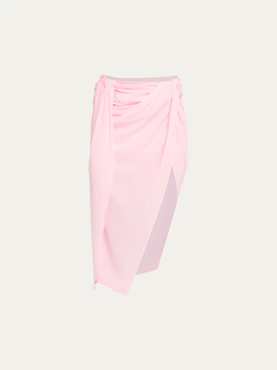 The Pareo Draped Sarong Midi Skirt - 1