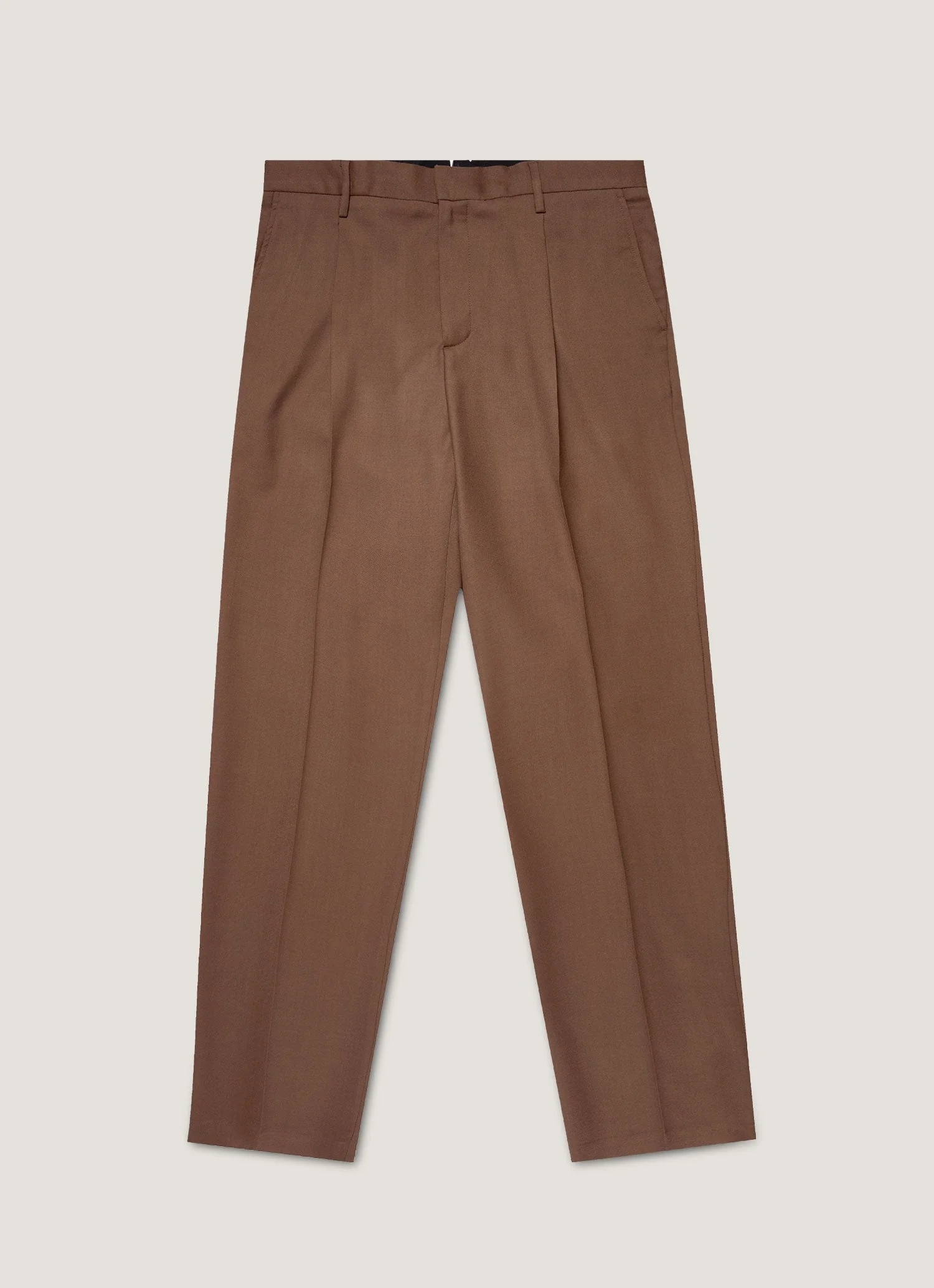 Pleated Wool Twill Trouser - 1