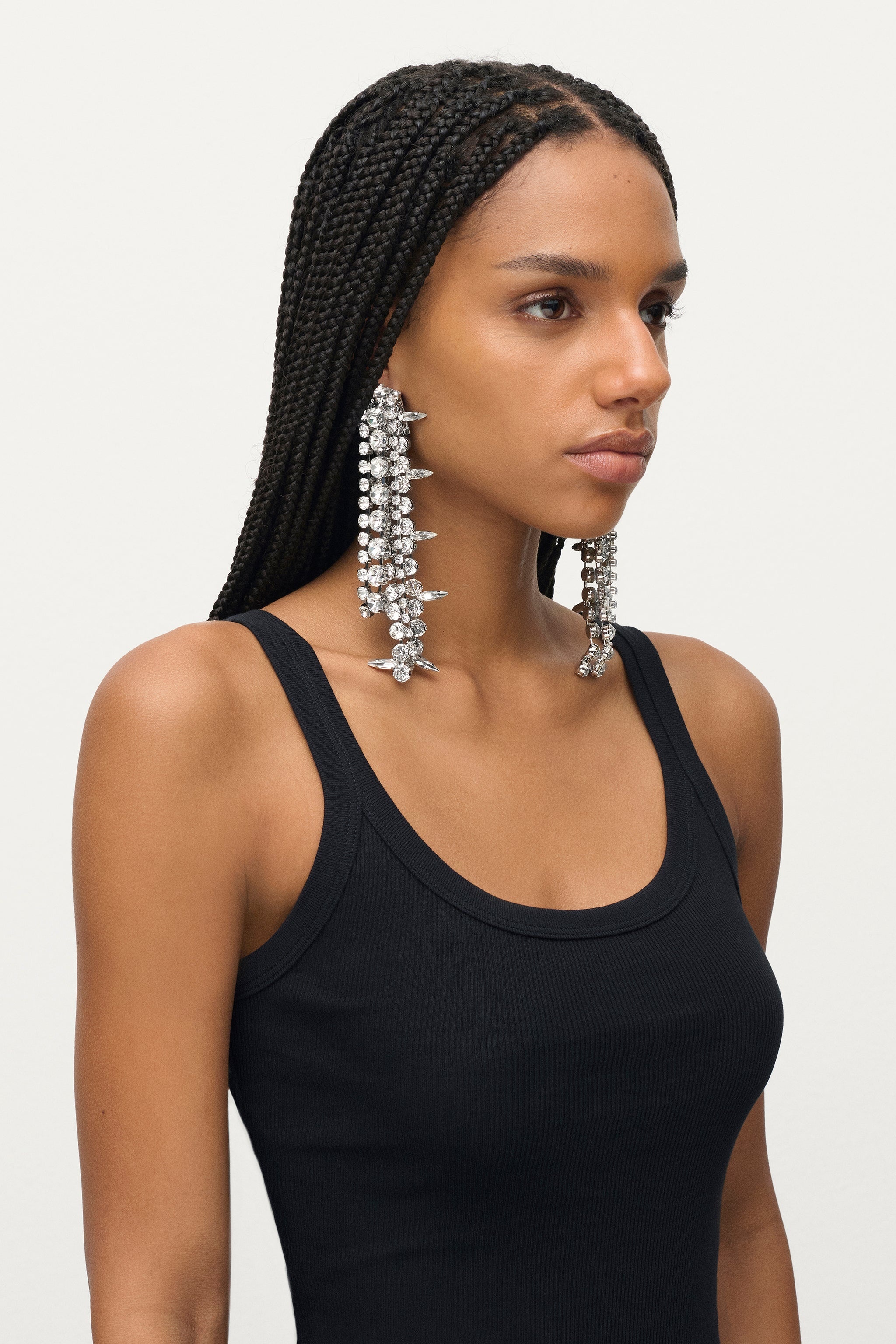 CRYSTAL FRINGE DROP EARRINGS - 3