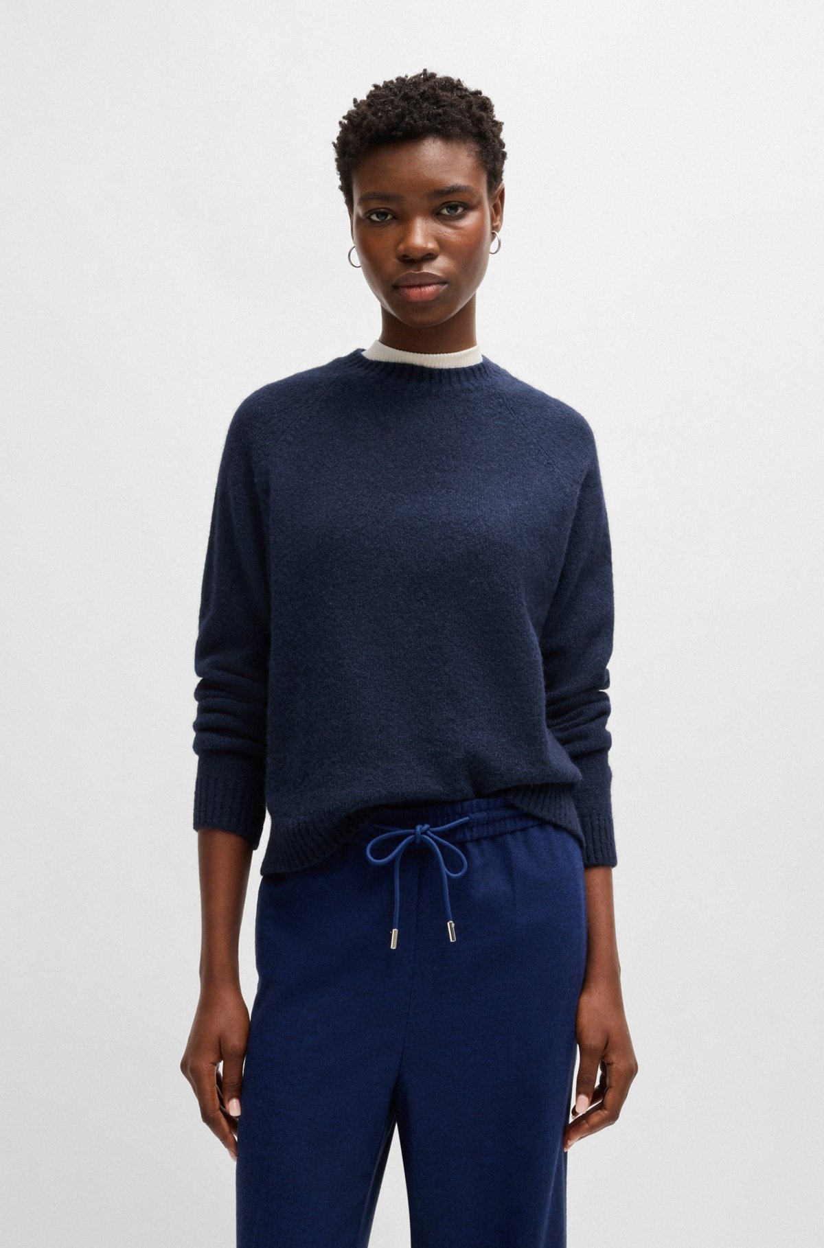 CREW-NECK SWEATER IN STRETCH FABRIC - 2