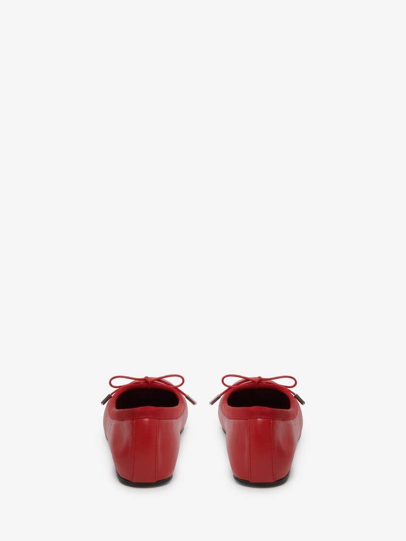 Punk Ballet Flat in Welsh Red/silver - 3