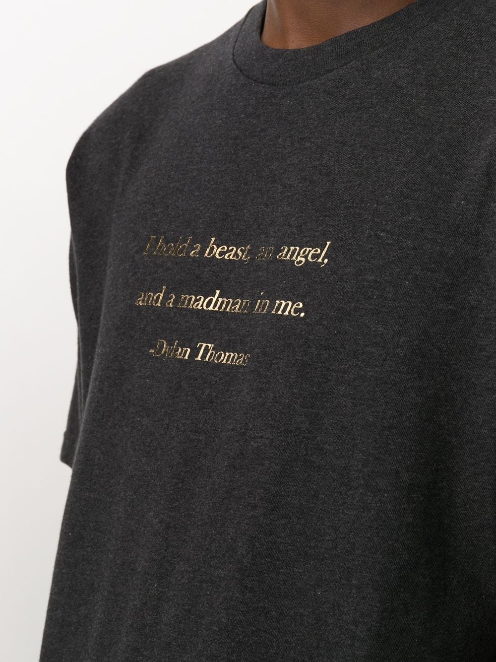 crew neck slogan T-shirt - 5