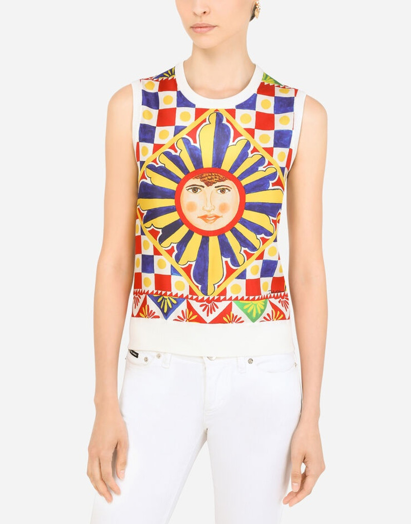 Carretto-print silk top 4