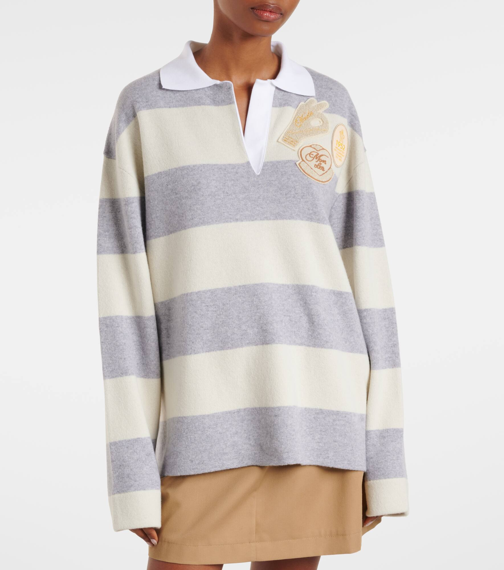 Striped wool and cotton-blend polo shirt - 6