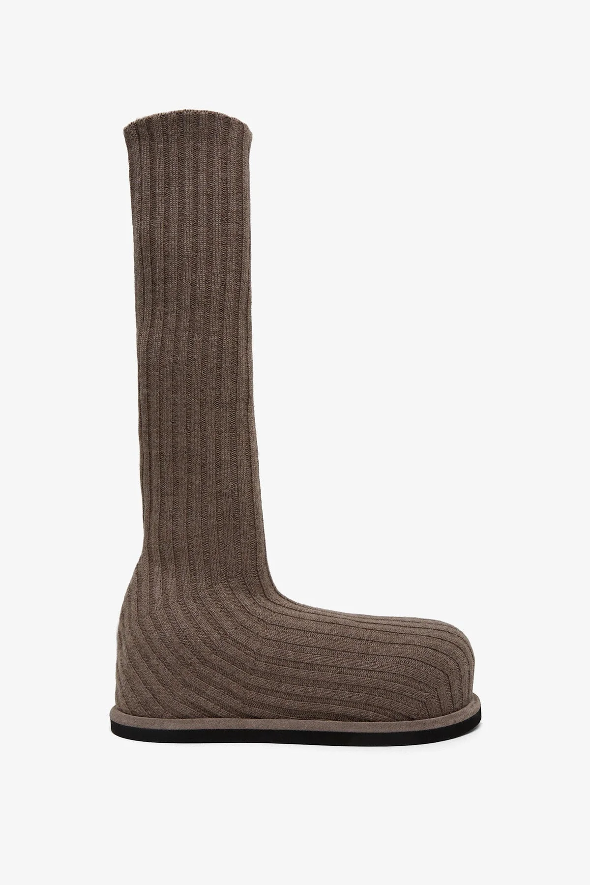 Veneda platform beige knitted stretch boots - 1