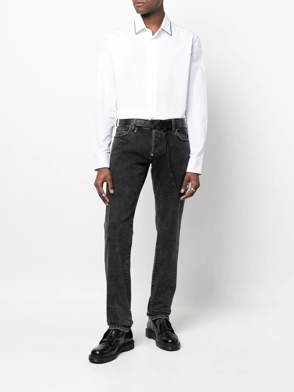 straight-cut leg denim trousers - 2