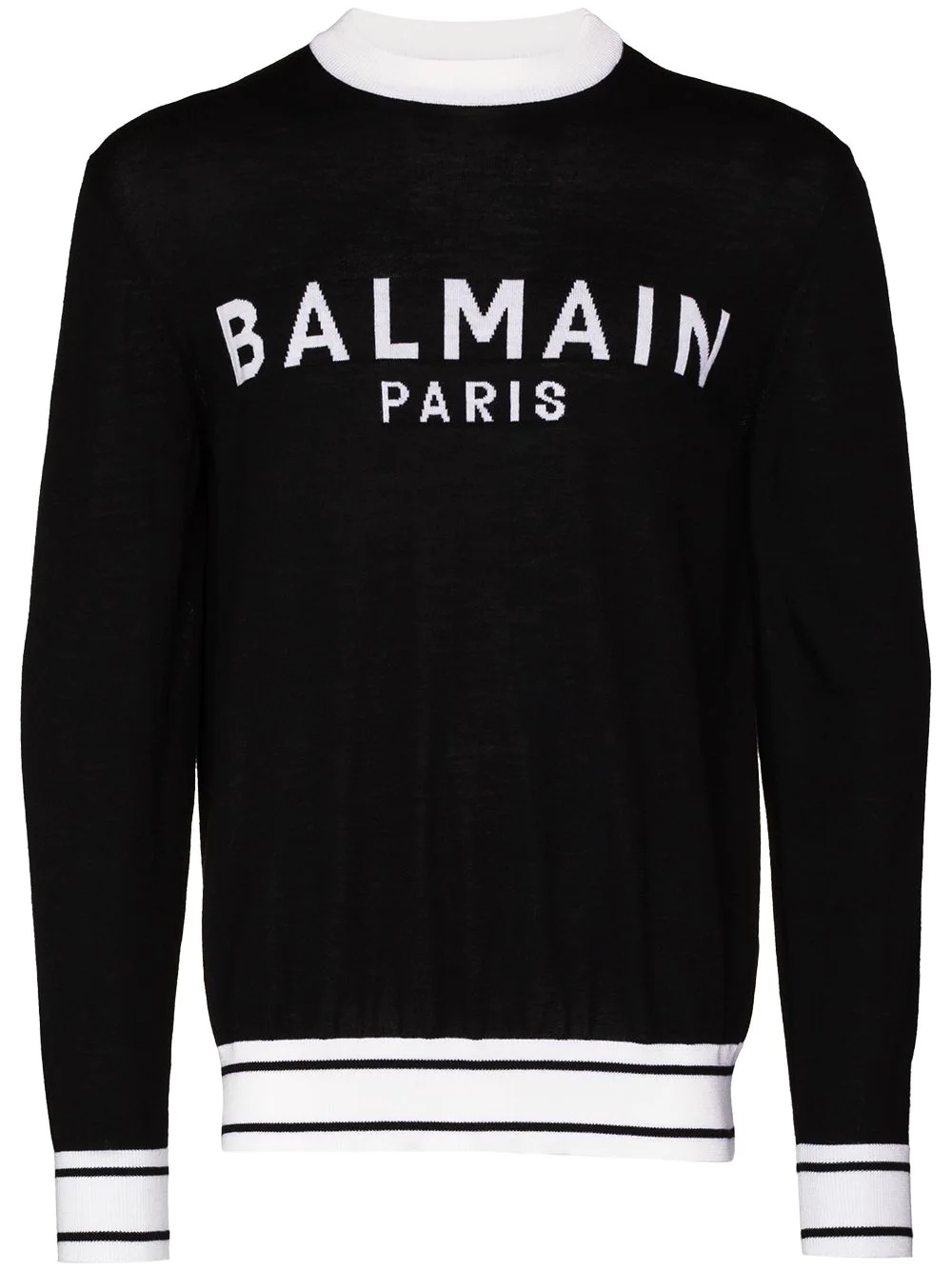 striped trim logo jumper - 1