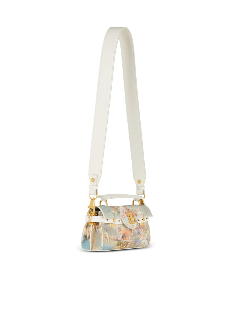 Balmain B-Buzz 19 bag in Sky print canvas with leather details outlook