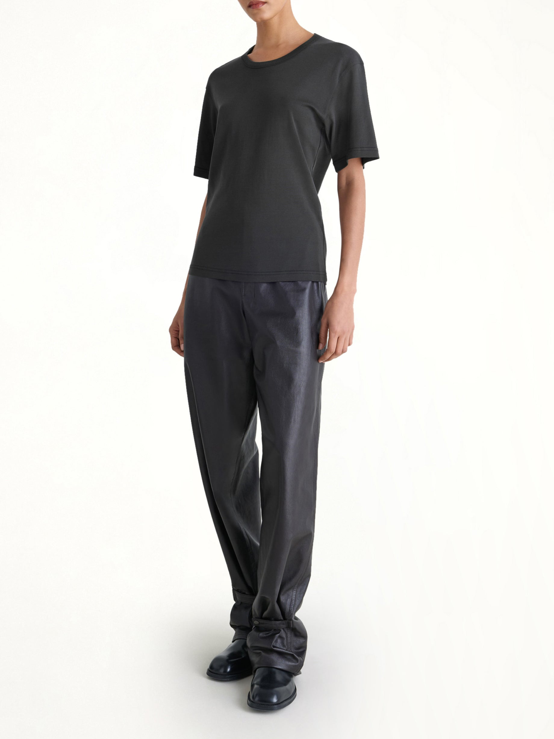 Rib SS T-Shirt in Squid Ink - 3