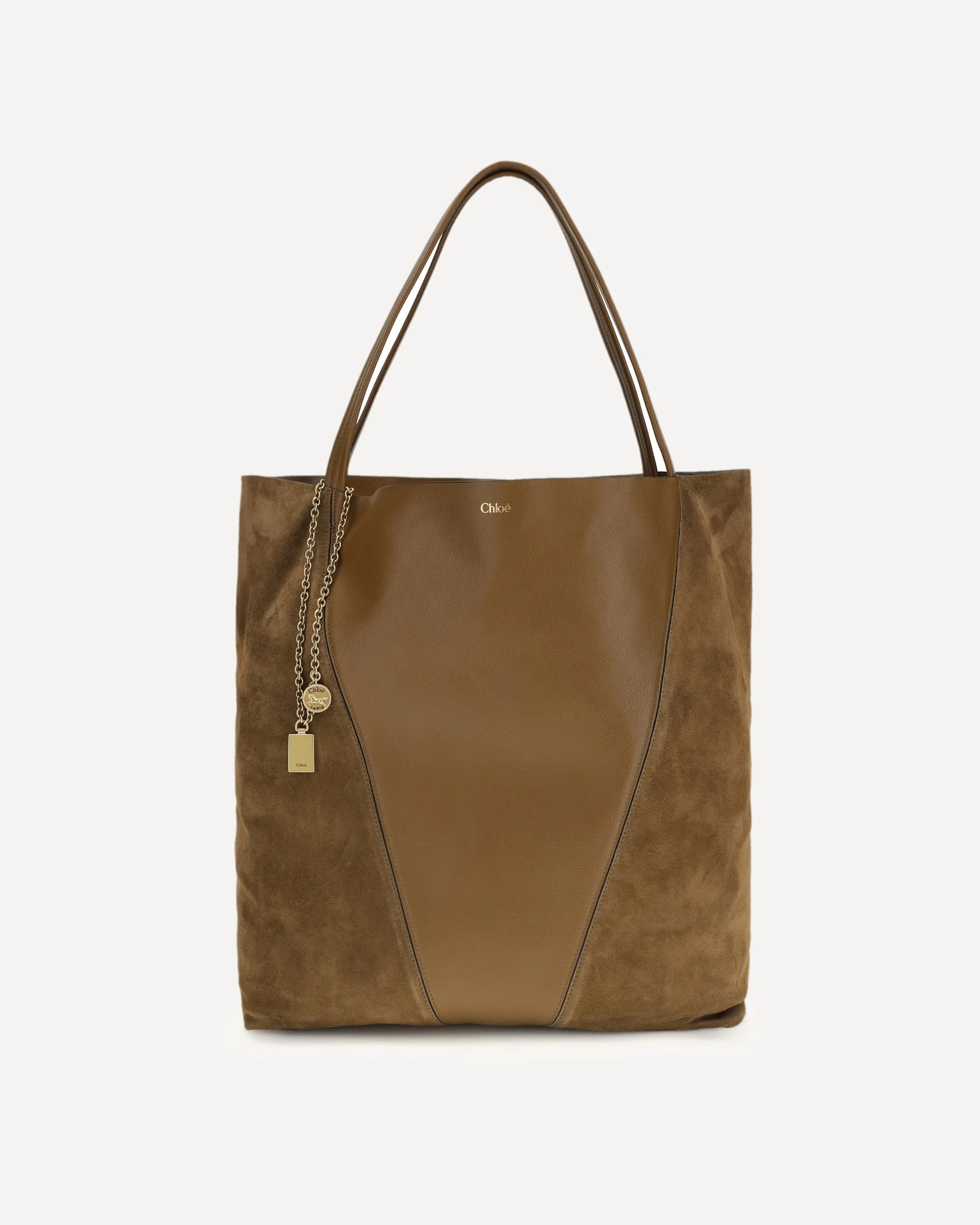 Spin Tote Bag in grenadine leather and suede - 1