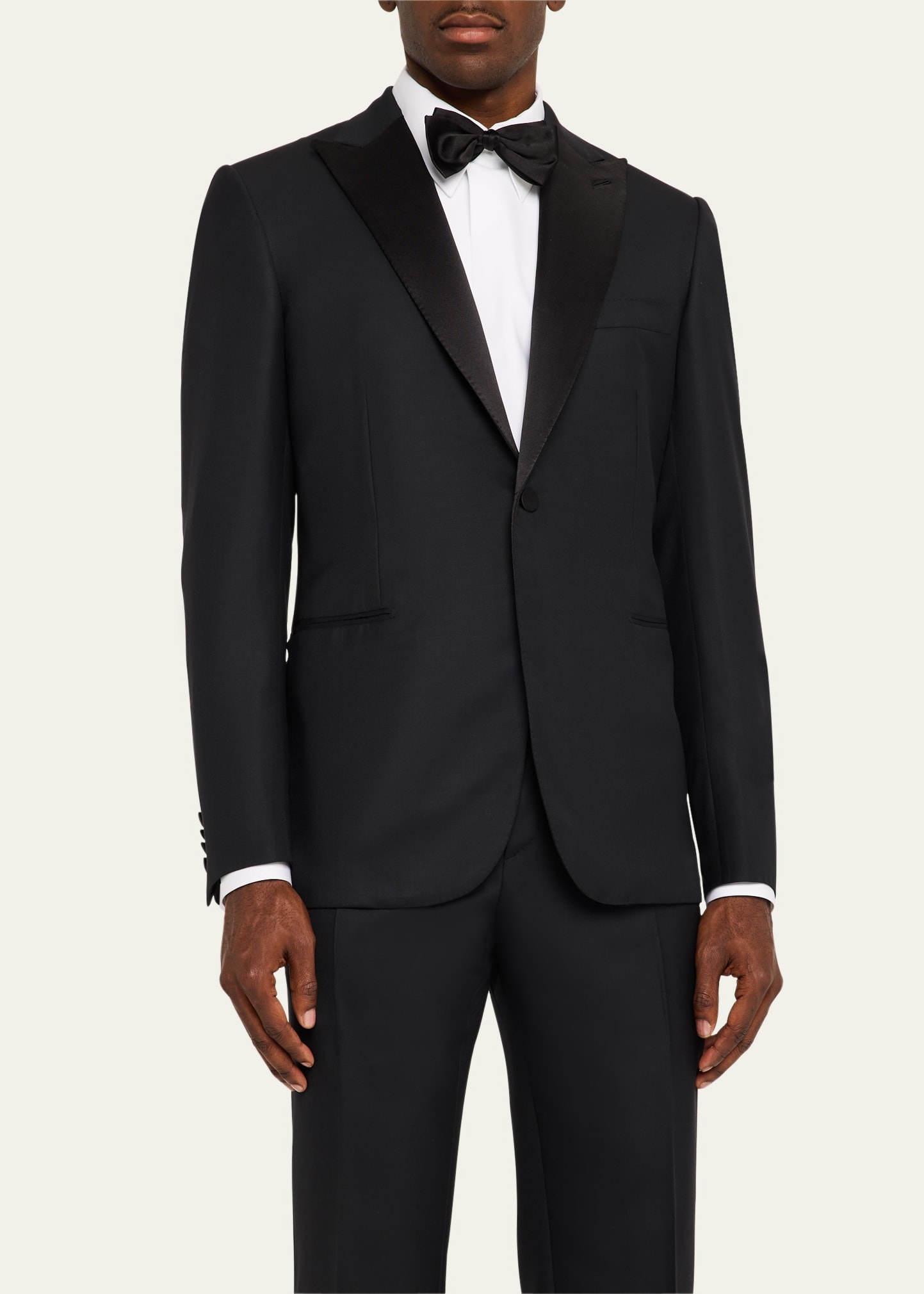 Men's Solid Wool Tuxedo - 4