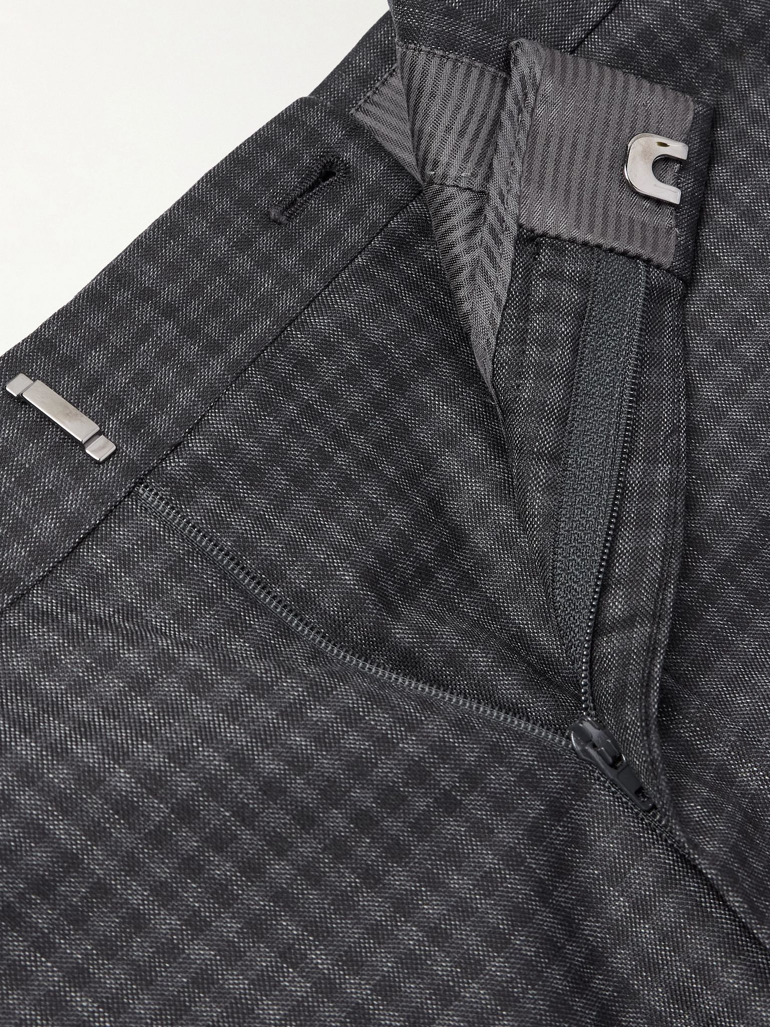 Dyllan Checked Wool Suit Trousers Gray - 6