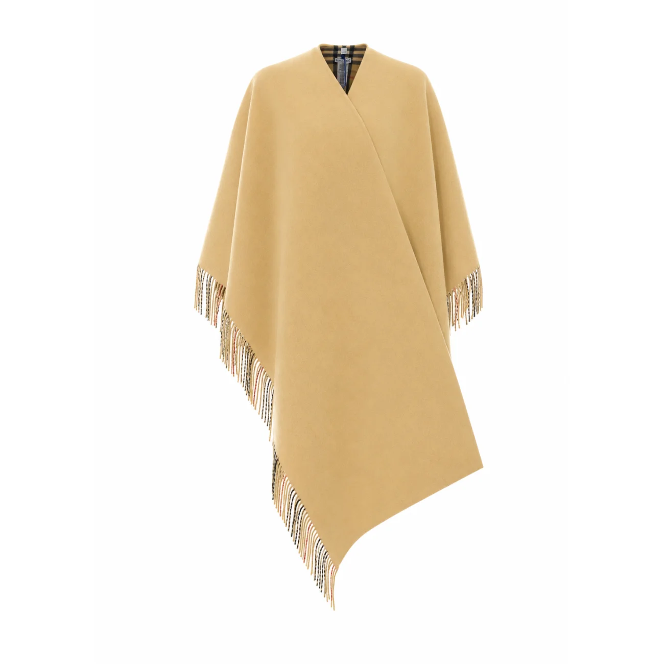 Burberry Women Blanket Style Wool Cape With House Check Logo - 1