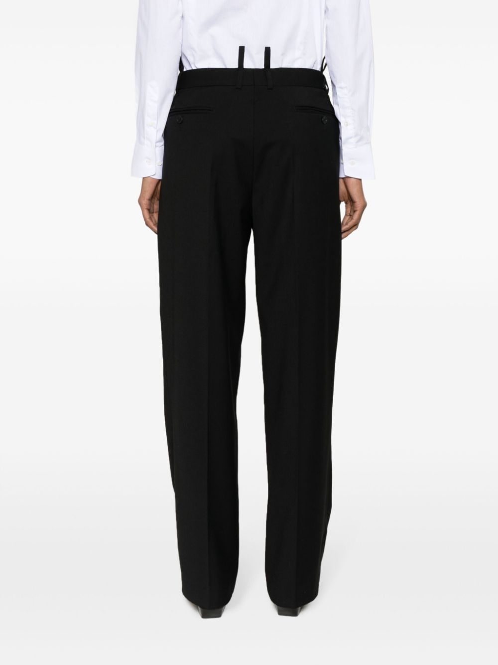 straight-leg wool trousers - 4