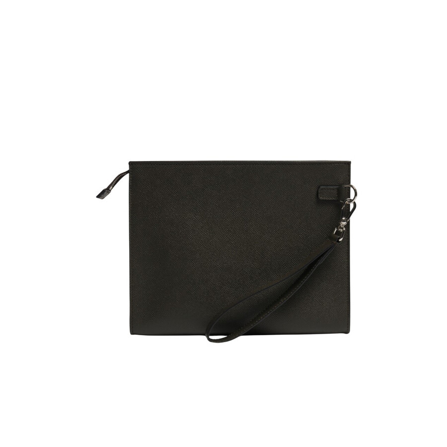 Dunhill - Dunhill Olive Grey Cadogan Zipped Pouch - 2