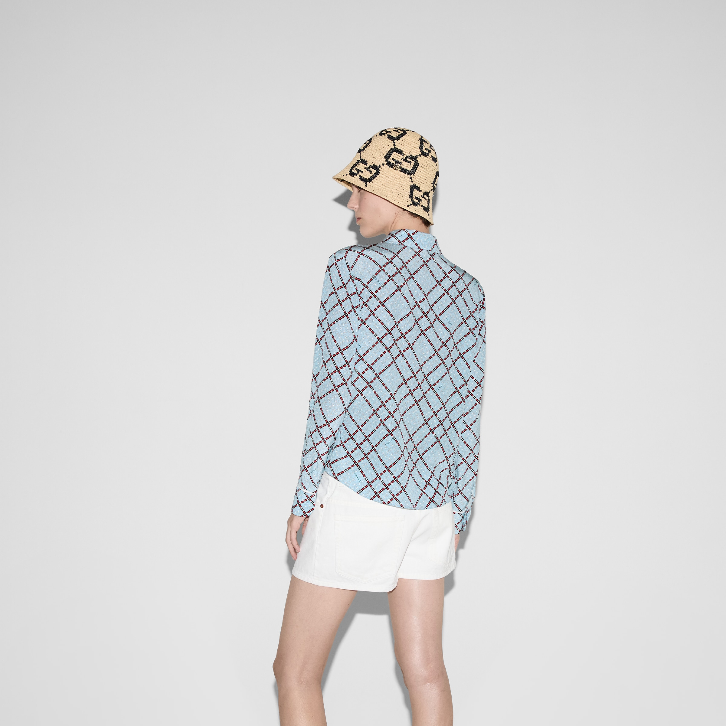 Printed silk crêpe de chine shirt - 4