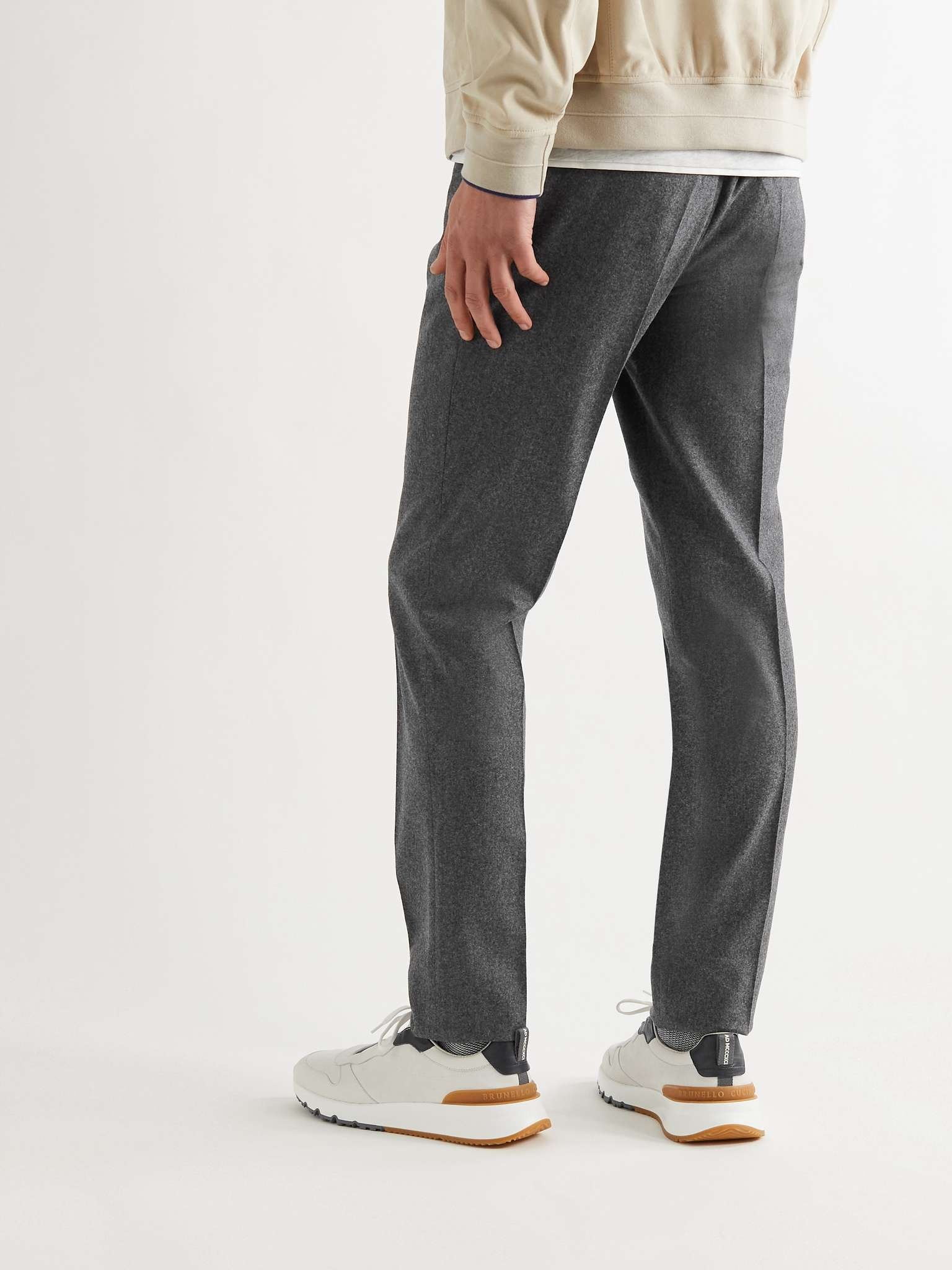 Brushed Virgin Wool-Twill Drawstring Trousers - 4