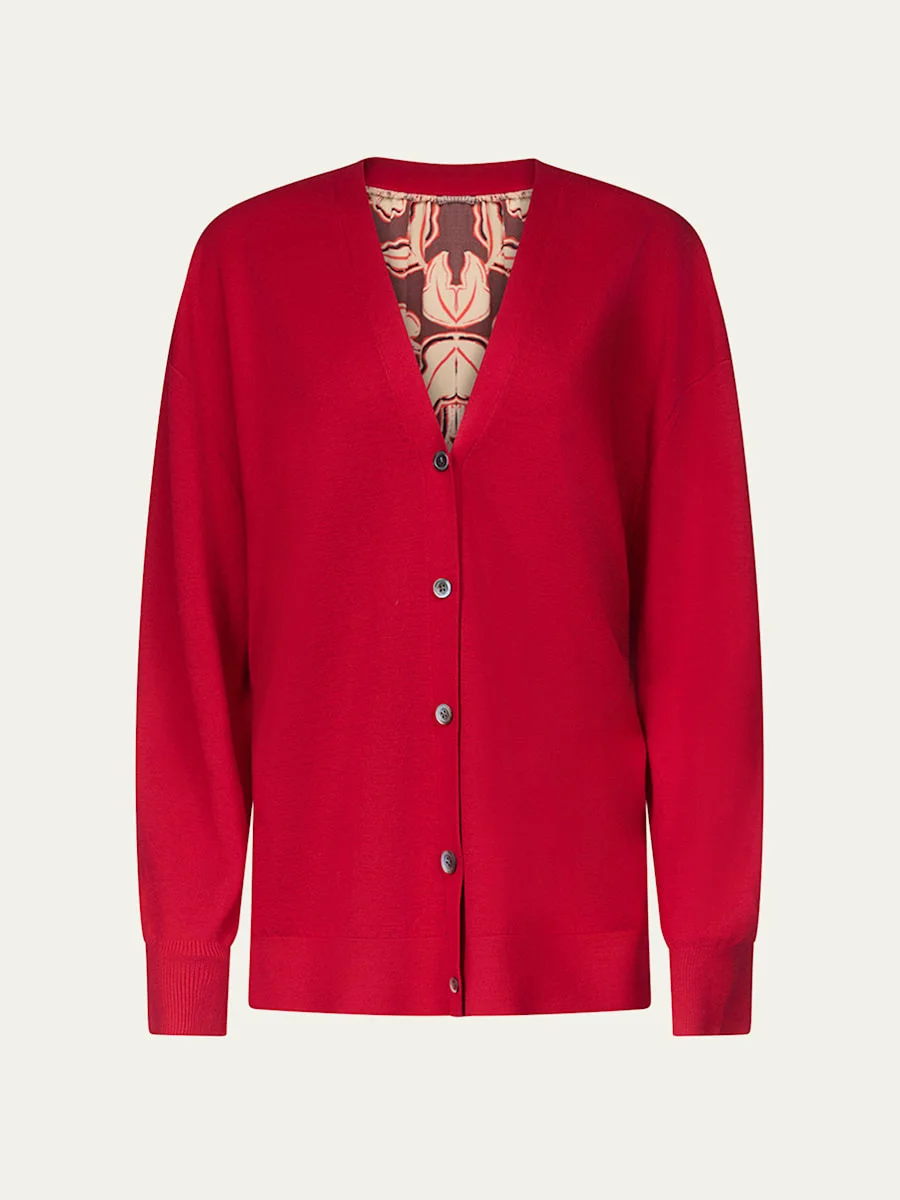 x Henry Zankov Murano Oversized Silk-Back Cardigan - 1