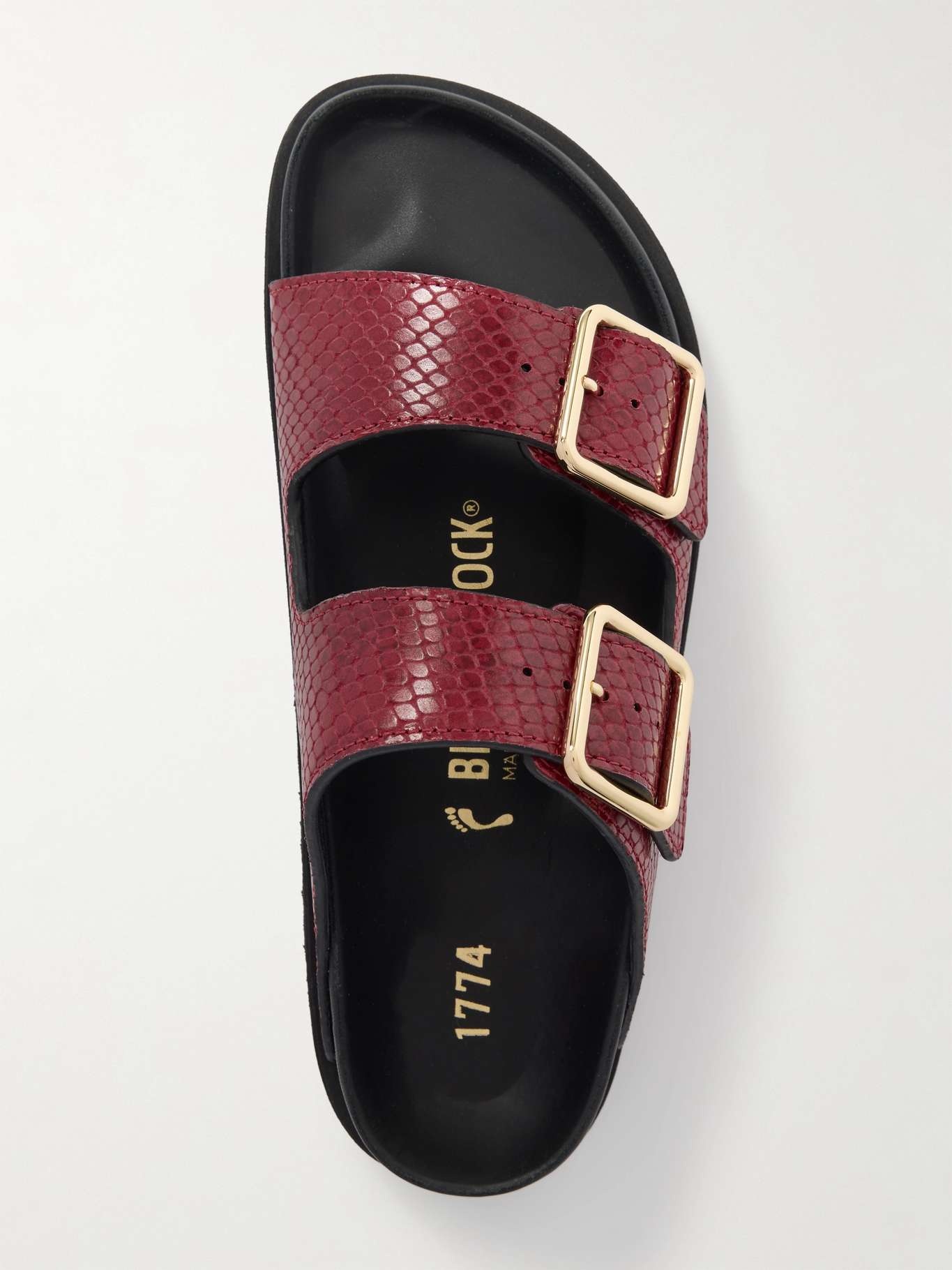 Arizona snake-effect leather sandals Red - 5