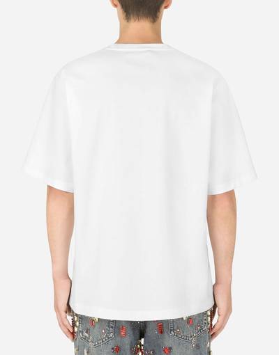 Dolce & Gabbana Technical jersey T-shirt with print and DG logo outlook