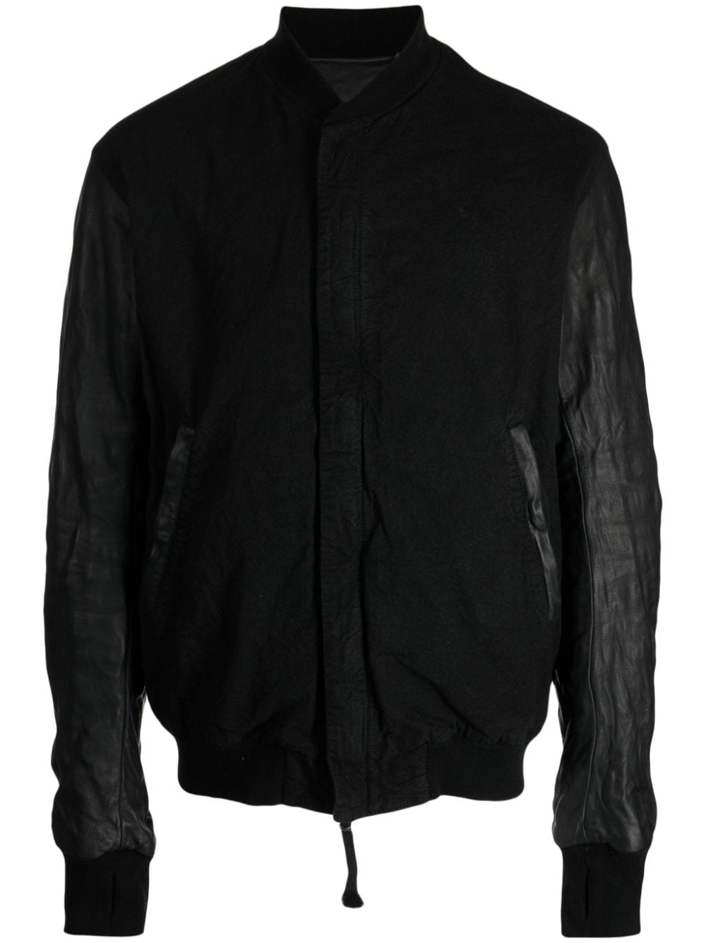 collarless zipped lightweight jacket - 1