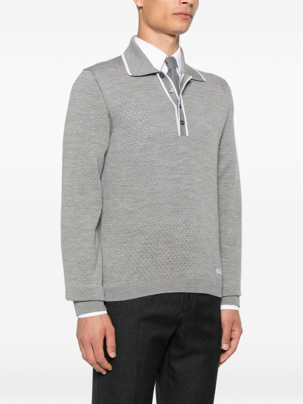 Gucci Men Wool Long-Sleeves Polo Shirt - 5