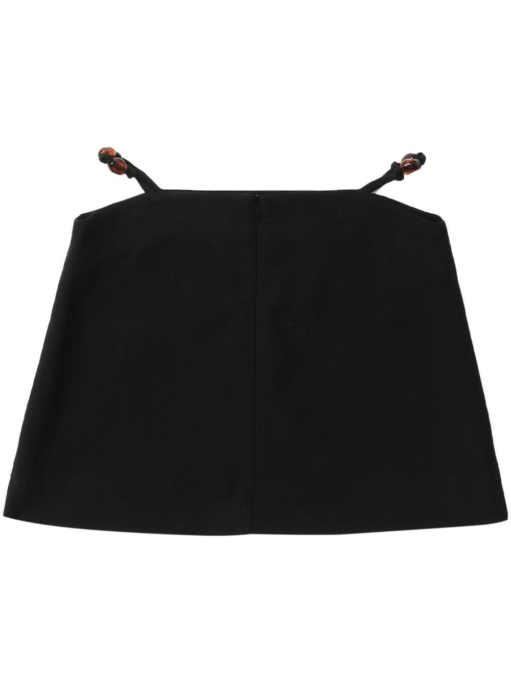 bead-embellished organic cotton miniskirt - 1
