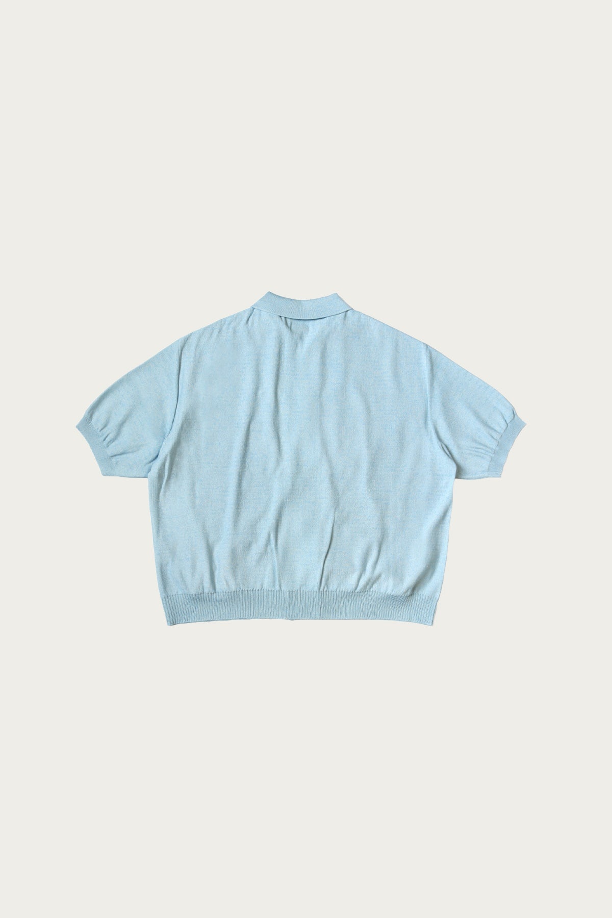 Knit x 8oz Denim Coverall Polo Shirt - Sax - 2