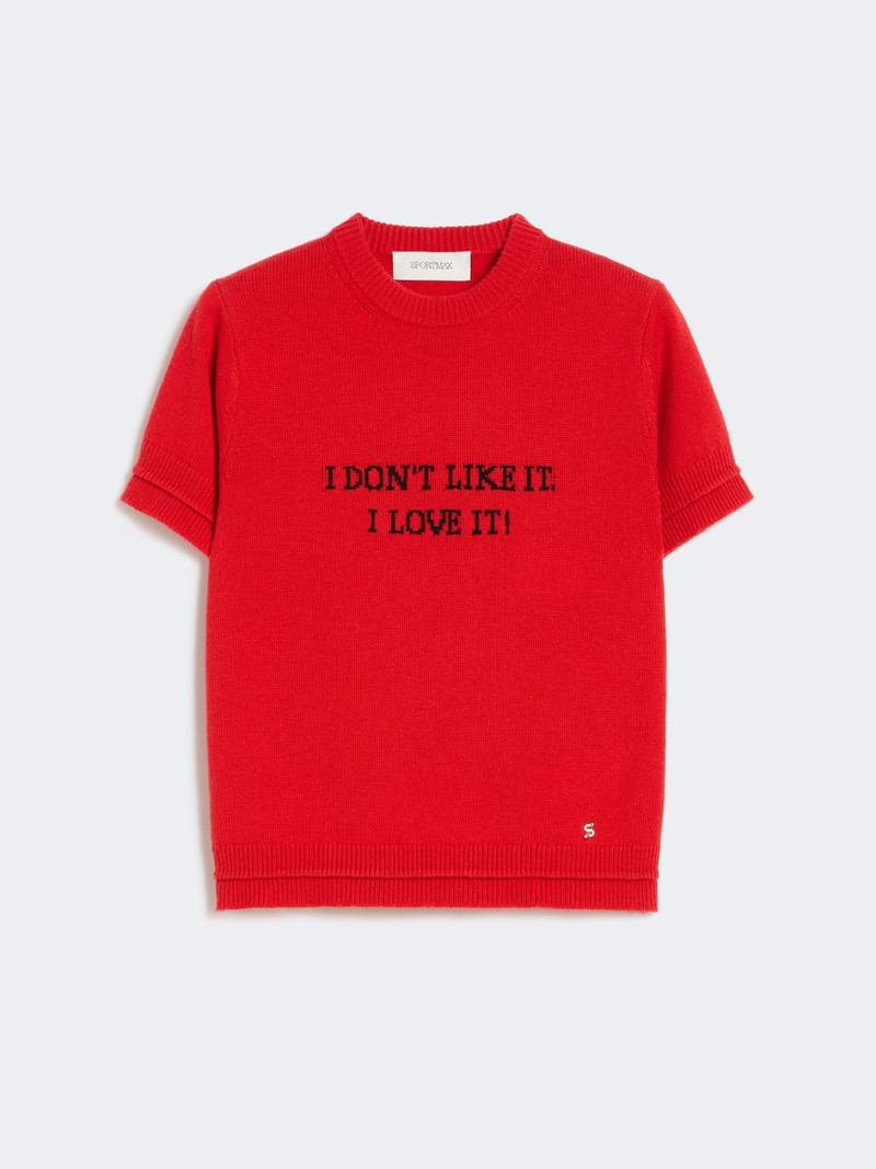 RUPIA Wool and cashmere-knit T-shirt - RED 1
