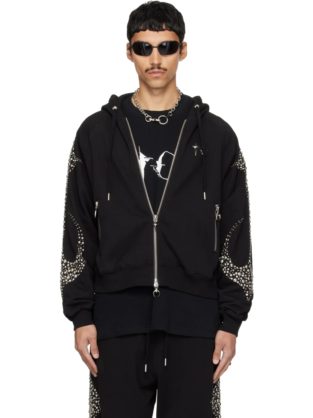 Black Iron Steel Focus Zip-Up Hoodie - 1
